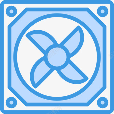 风扇计算机硬件12蓝色图标图标
