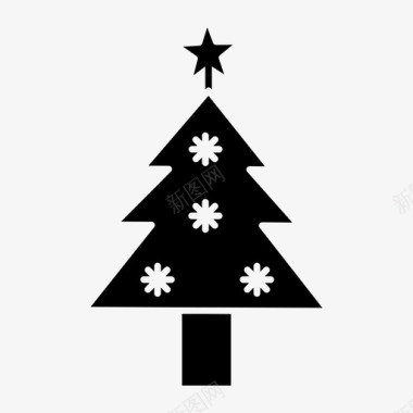 圣诞节庆祝圣诞树图标图标