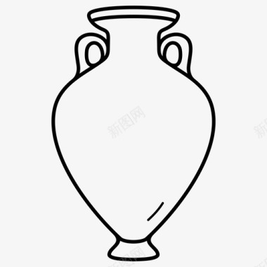 希腊花瓶陶器罐子图标图标