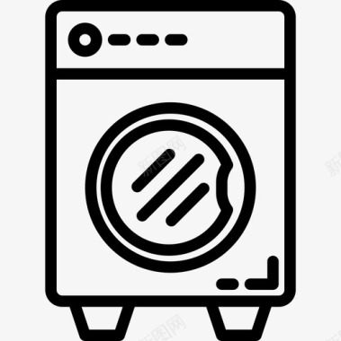 洗衣机家居装饰线性图标图标