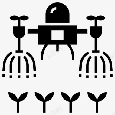 喷雾机器人无人机农场图标图标