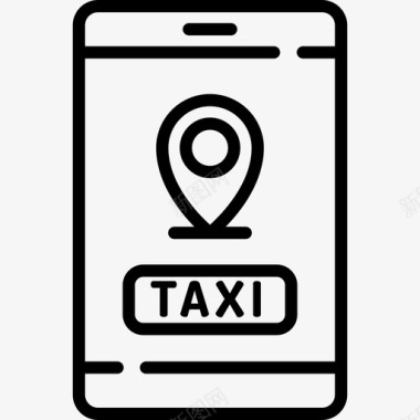 公共交通标识出租车公共交通4直达图标图标