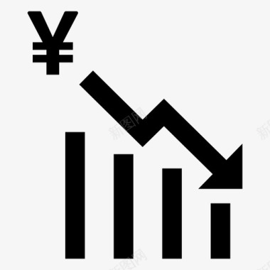 日元衰退下降图失败进程图标图标