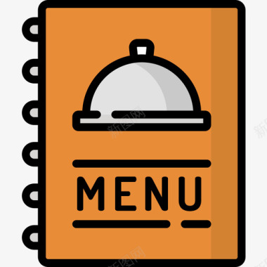 菜单快餐43线性颜色图标图标