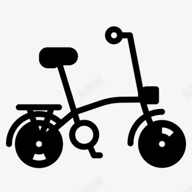 折叠自行车自行车运动图标图标