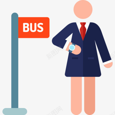 公交车站城市象形图2彩色图标图标