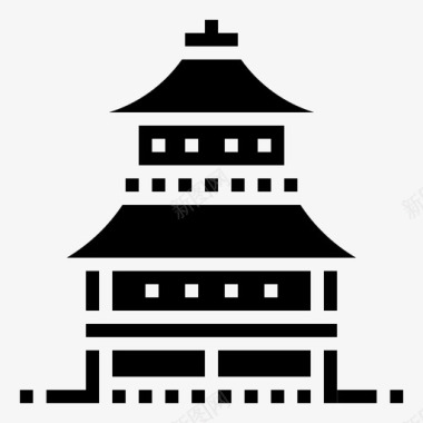 日本寺庙金阁寺建筑日本图标图标