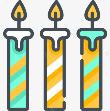 蜡烛生日74双色图标图标