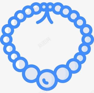 珍珠项链珠宝5蓝色图标图标