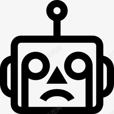 可爱的机器人哭化身表情符号图标图标