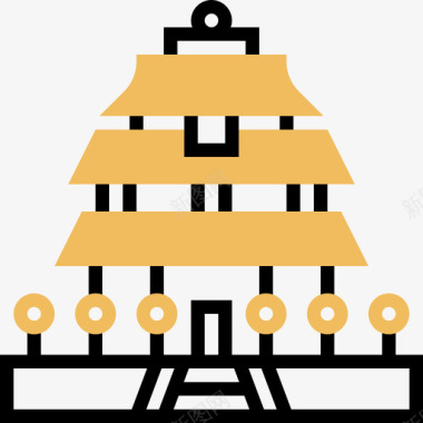 天坛中国象征2黄影图标图标