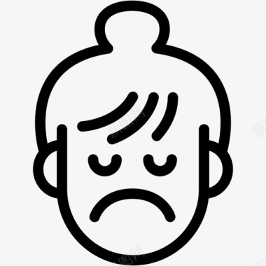 5个悲伤表情情绪图标图标