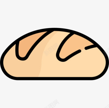 面包香肠蛋糕线形颜色图标图标