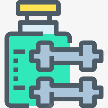 白领图标哑铃健康健康线性颜色图标图标