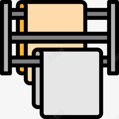 折叠的毛巾毛巾家具88线性颜色图标图标