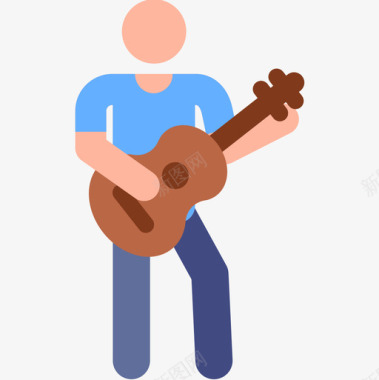 吉他音乐家人类象形图2彩色图标图标