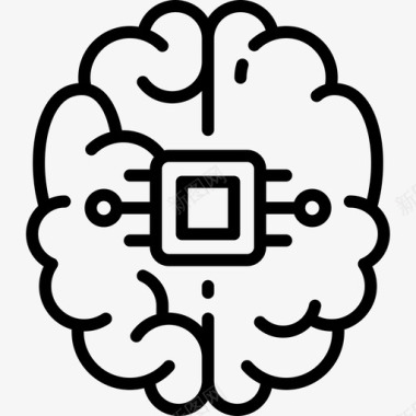 跨越未来大脑未来技术15线性图标图标