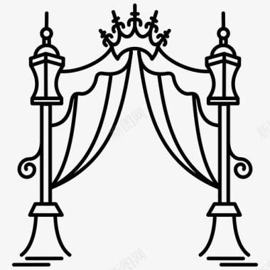 婚礼拱门庆典框架图标图标