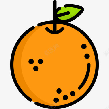 橙色夏季11线性颜色图标图标