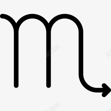 天蝎座黄道带4线形颜色图标图标