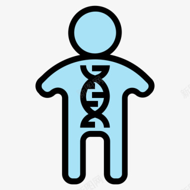 基因组遗传学2线性颜色图标图标