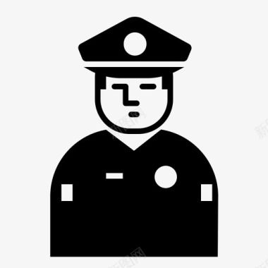 职业矢量警察警官保安图标图标