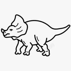侏罗纪时期三角龙恐龙侏罗纪时期图标高清图片