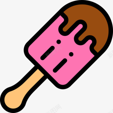 冰淇淋矢量图冰淇淋烧烤19原色图标图标