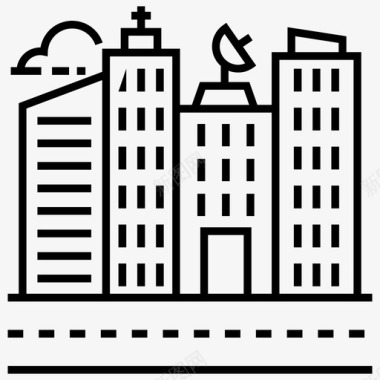 城市生活城市景观城市建筑摩天大楼图标图标