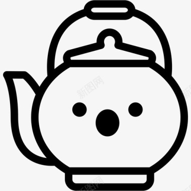 茶壶张嘴咖啡壶饮料图标图标