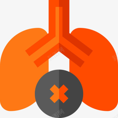 肺污染2平坦图标图标