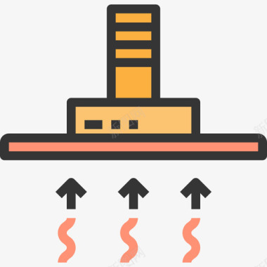 烟机抽油烟机家用9线性颜色图标图标