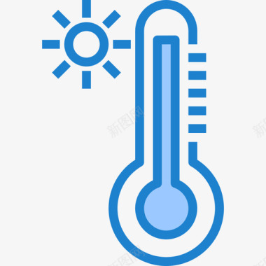温度温度计天气183蓝色图标图标