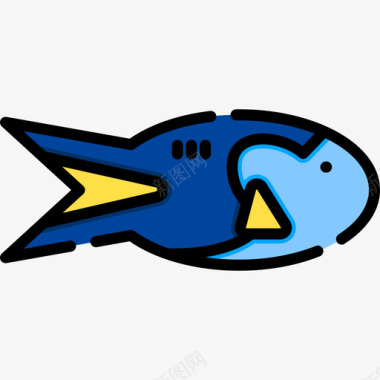 鱼类热带7线形颜色图标图标