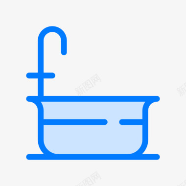 浴缸水管工3蓝色图标图标