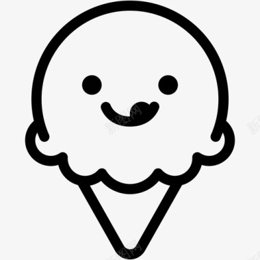 矢量盆栽冰淇淋顽皮表情情绪图标图标