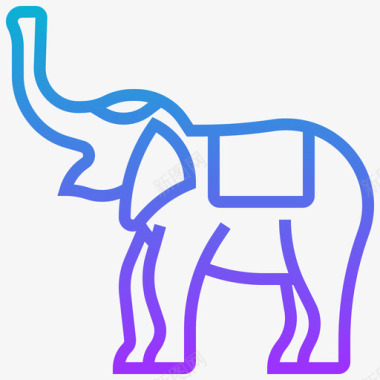 大象泰国符号3渐变图标图标