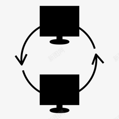 网络金融计算机连接数据传输图标图标