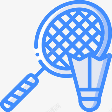 羽毛球运动和游戏5蓝色图标图标