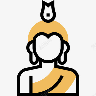 佛泰国象征黄影图标图标