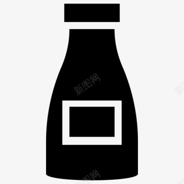 番茄酱瓶玻璃瓶番茄酱容器图标图标