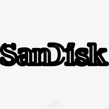 Sandisk技术徽标3线性图标图标