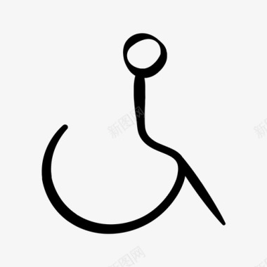手绘无障碍无障碍卫生间残疾人图标图标