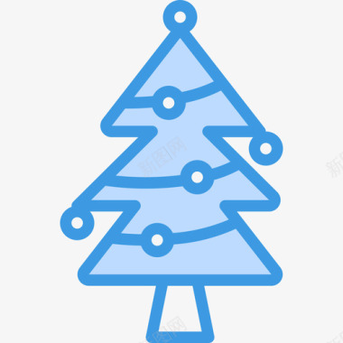 圣诞树节日5蓝色图标图标