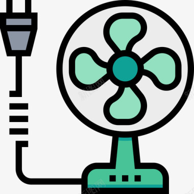 台式小风扇风扇工艺装置线颜色图标图标