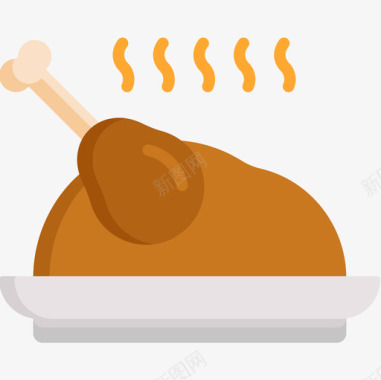 烧烤节烤鸡烧烤16平底图标图标