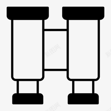 探险双筒望远镜探险露营图标图标