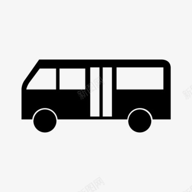 公共标识红公共汽车汽车交通图标图标