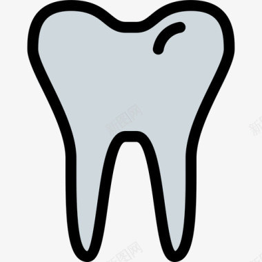 干净的牙齿牙齿医疗保健4线颜色图标图标