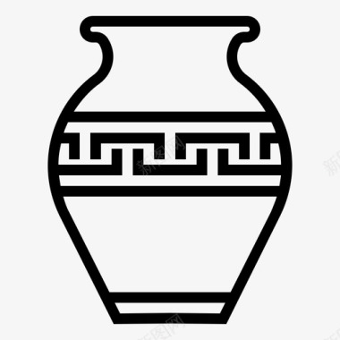 新年陶瓷花瓶中国新年装饰图标图标